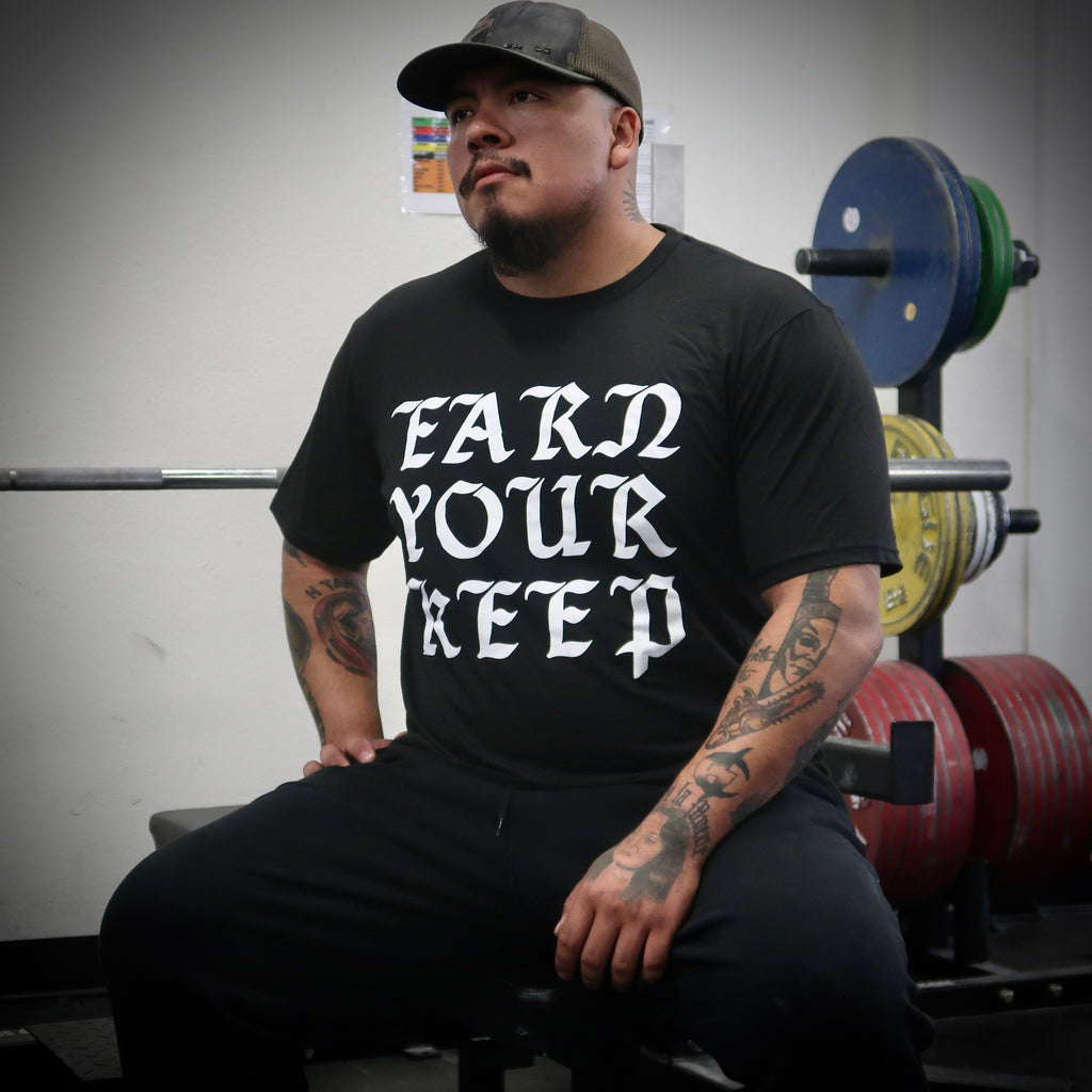 Earn Your Keep Front Print Shirt Black